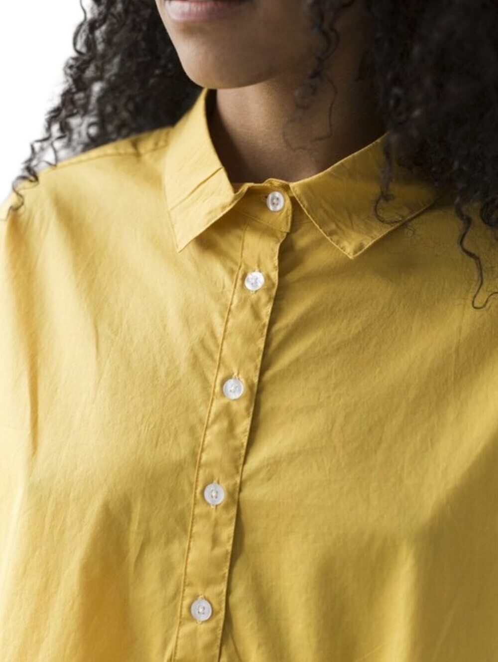 Deiji Studios Organic Cotton Golf Shirt Women Large Mustard Popover